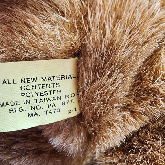 Vtg Union Toy Brown Dog Plush 15" Big Feet Floppy Fuzzy Ears Leather Nose 80s - Picture 11 of 13